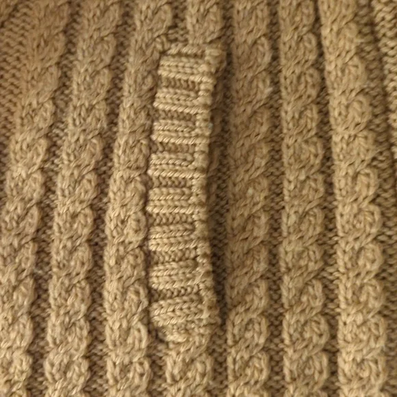 Aran Crafts Merino Wool Cable Knit Button Up Cardigan Size M - Picture 8 of 10